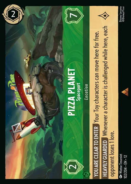 Pizza Planet - Spaceport, Disney Lorcana card CH12-102 — Wilds Unknown set