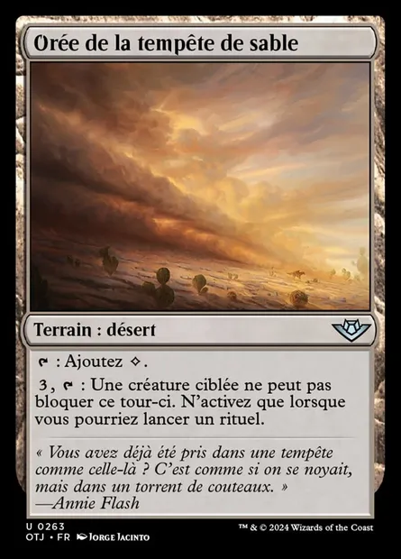 Orée de la tempête de sable, carte Magic OTJ 263 — extension Outlaws of Thunder Junction