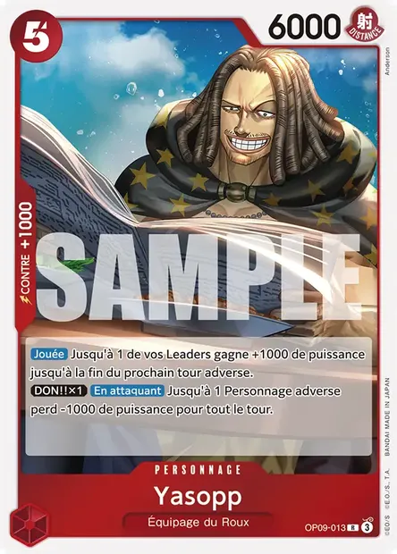 Yasopp, carte One Piece OP09-013 — extension LES NOUVEAUX EMPEREURS
