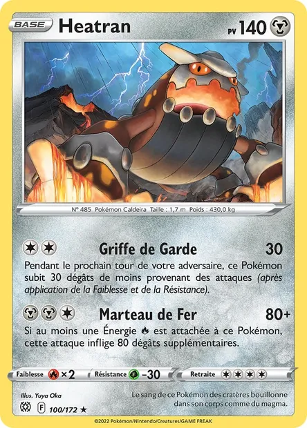 Heatran, carte Pokémon BRS 100 — extension Stars Étincelantes