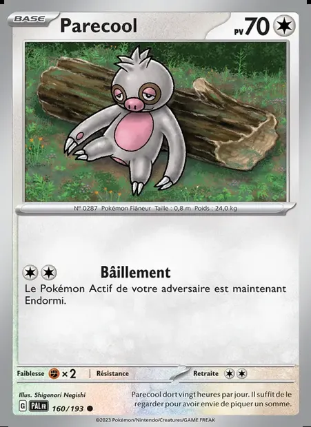 Parecool, carte Pokémon PAL 160 — extension Évolutions à Paldea