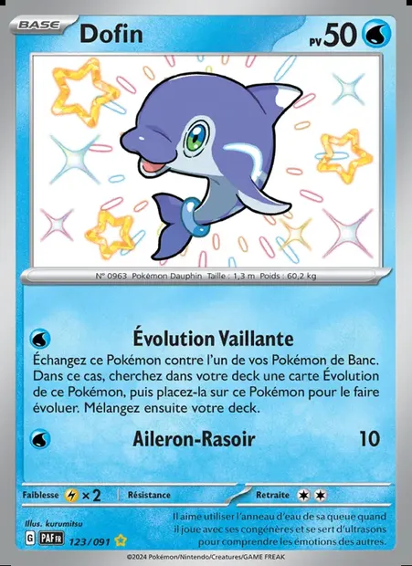 Dofin, carte Pokémon PAF 123 — extension Destinées de Paldea