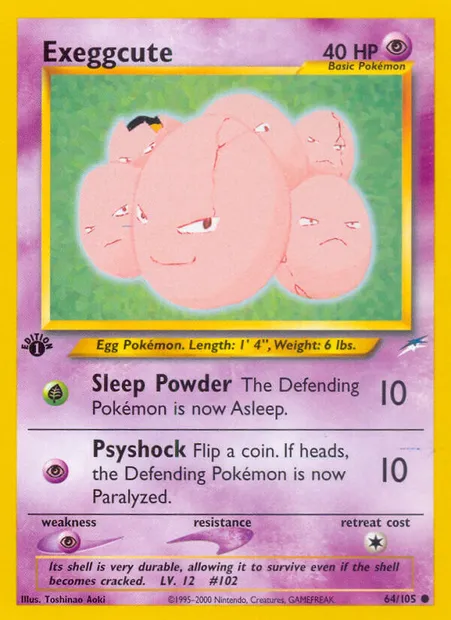 Exeggcute, Pokémon card NDE 64 — Neo Destiny set