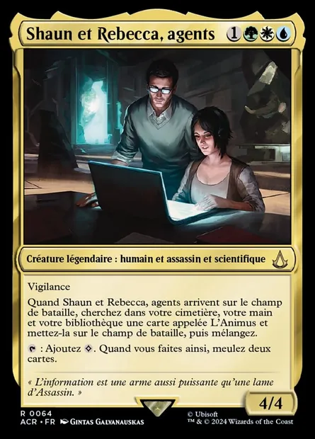 Shaun et Rebecca, agents, carte Magic ACR 64 — extension Assassin's Creed