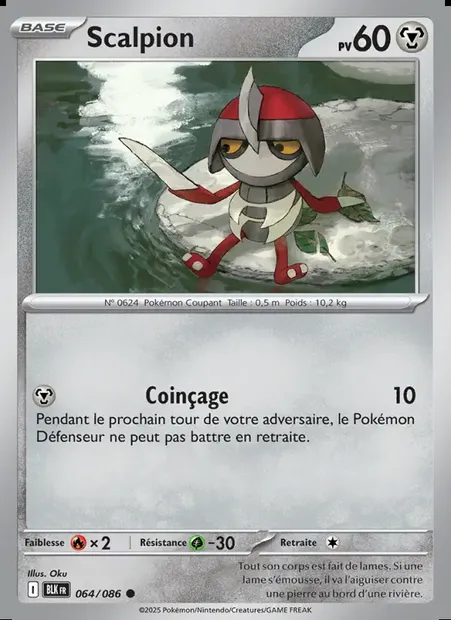 Scalpion, carte Pokémon BLK 064 — extension Foudre Noire