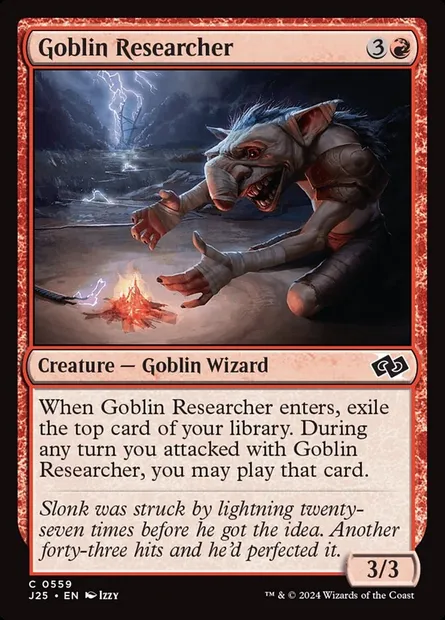 Goblin Researcher, Magic card J25 559 — Foundations Jumpstart set