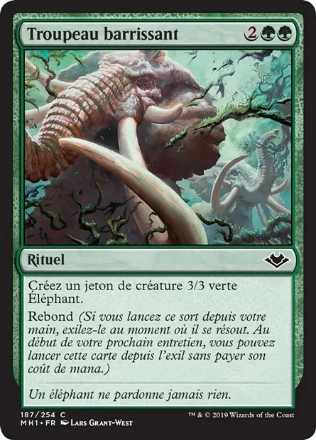 Troupeau barrissant, carte Magic MH1 187 — extension Horizons du Modern