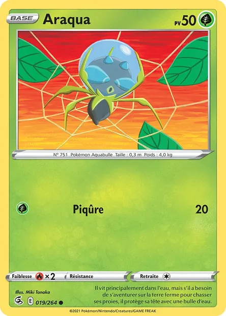 Araqua, carte Pokémon FST 19 — extension Poing de Fusion