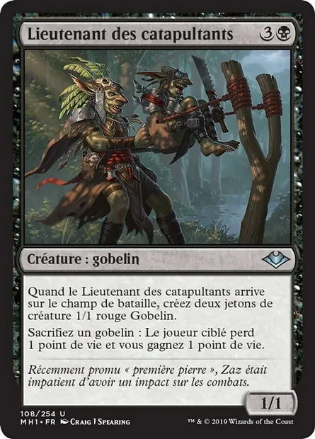 Lieutenant des catapultants, carte Magic MH1 108 — extension Horizons du Modern