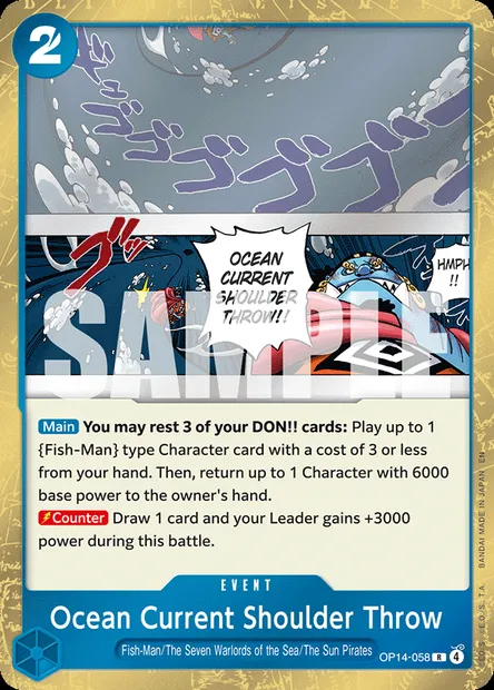 Ocean Current Shoulder Throw, One Piece card OP14-058 — THE AZURE SEA’S SEVEN set