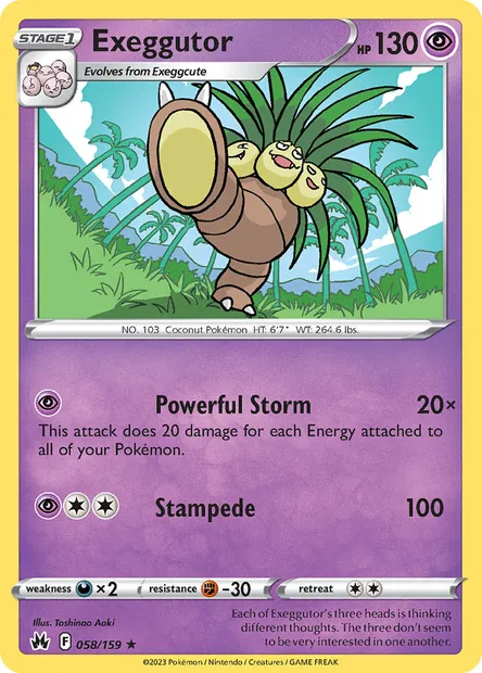 Exeggutor, Pokémon card CRZ 058 — Crown Zenith set