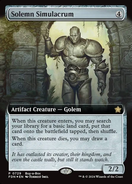 Solemn Simulacrum, Magic card FDN 729 — Foundations set
