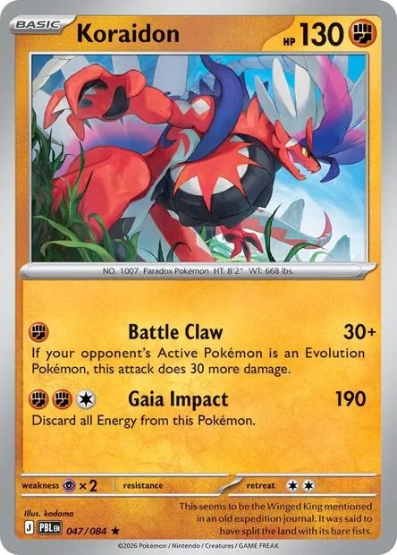 Koraidon, Pokémon card PBL 047 — Pitch Black set