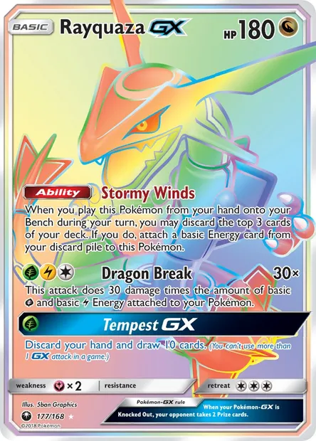 Rayquaza GX, Pokémon card CES 177 — Celestial Storm set
