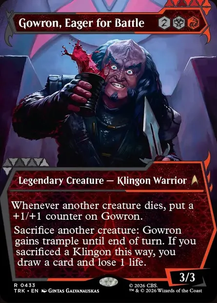Gowron, Eager for Battle, Magic card TRK 433 — Star Trek set
