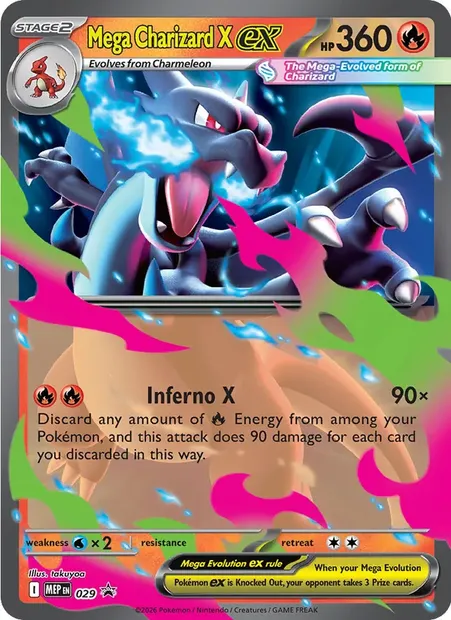 Mega Charizard X ex, Pokémon card MEP 029 — MEP Black Star Promos set