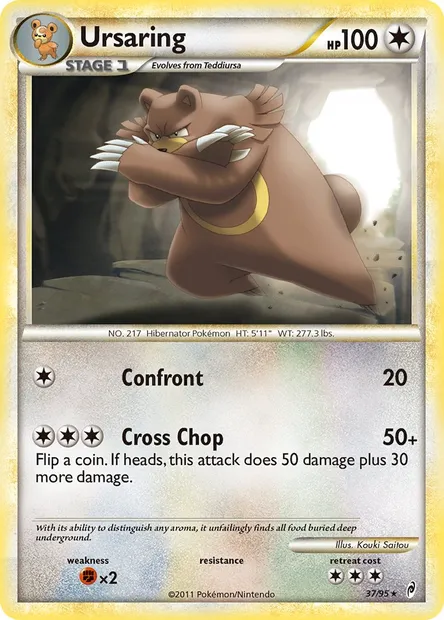 Ursaring, carte Pokémon CL 37 — extension L'appel des Légendes