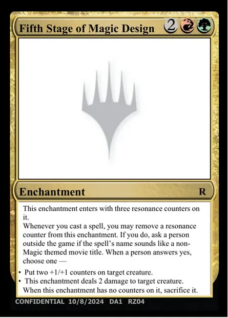 Fifth Stage of Magic Design, Magic card UNK RZ04o — Unknown Event set