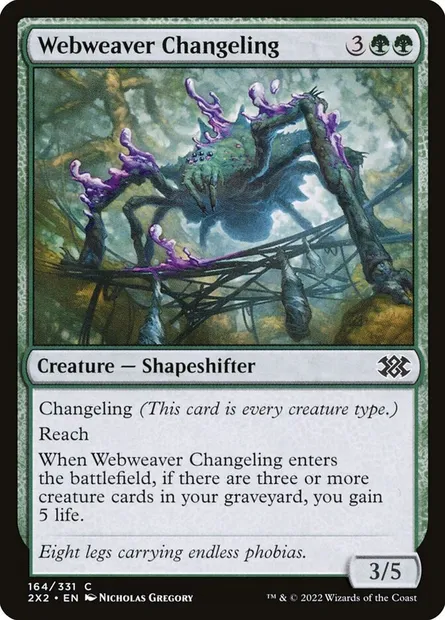 Webweaver Changeling, Magic card 2X2 164 — Double Masters 2022 set