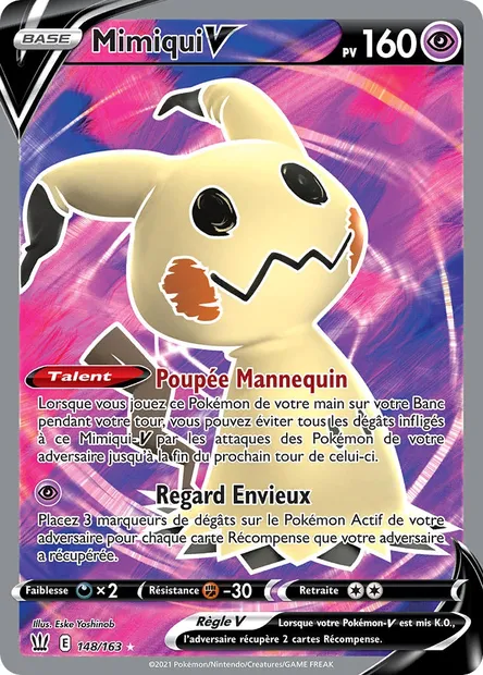 Mimiqui V, carte Pokémon BST 148 — extension Styles de combat