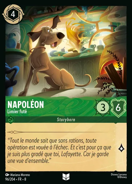 Napoléon - Limier futé, carte Disney Lorcana CH8-096 — extension Le Règne de Jafar