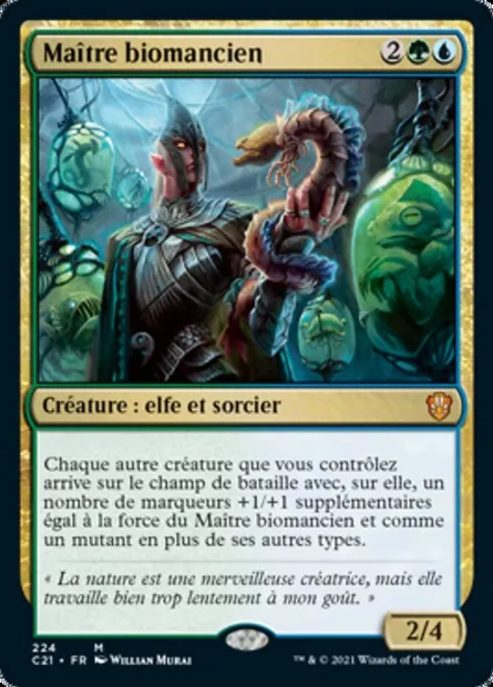 Maître biomancien, carte Magic C21 224 — extension Commander 2021