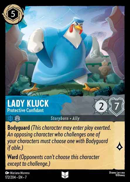 Lady Kluck - Protective Confidant, Disney Lorcana card CH7-172 — Archazia's Island set