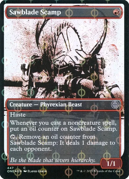 Sawblade Scamp, Magic card ONE 447 — Phyrexia: All Will Be One set