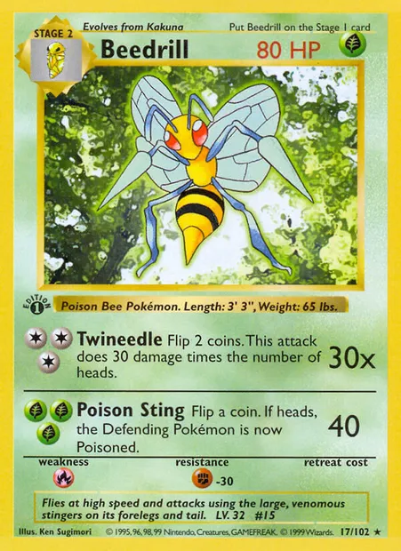 Beedrill, Pokémon card BS 17 — Base Set set