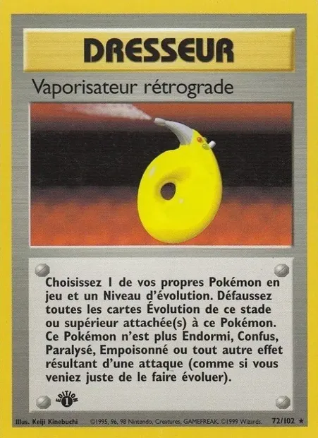 Vaporisateur rétrograde, carte Pokémon BS 72 — extension Set de Base