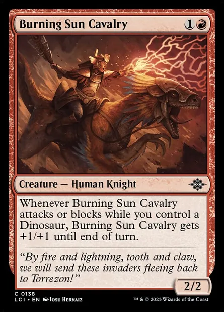 Burning Sun Cavalry, Magic card LCI 138 — The Lost Caverns of Ixalan set