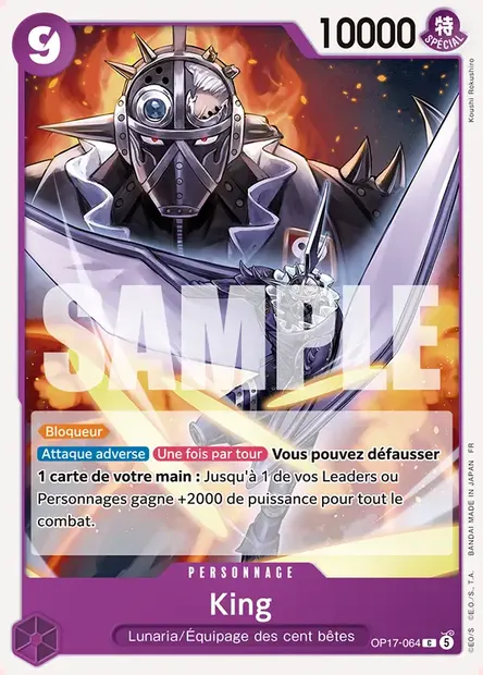 King, carte One Piece OP17-064 — extension LES GUERRIERS LES PLUS PUISSANTS AU MONDE