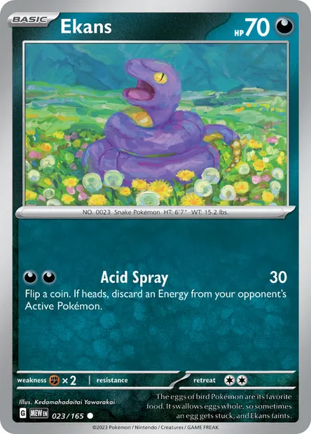 Ekans, Pokémon card MEW 023 — 151 set