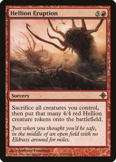 Hellion Eruption, Magic card ROE 151 — Rise of the Eldrazi set