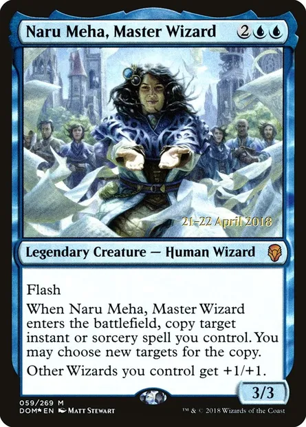 Naru Meha, maître sorcier, carte Magic PDOM 59s — extension Dominaria Promos