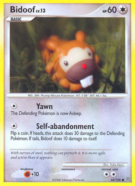 Bidoof, Pokémon card SF 54 — Stormfront set