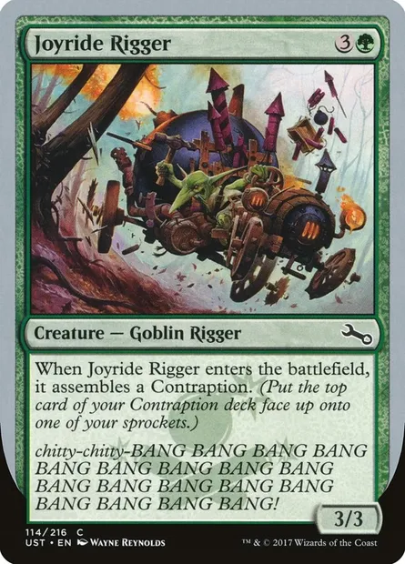Joyride Rigger, carte Magic UST 114 — extension Unstable