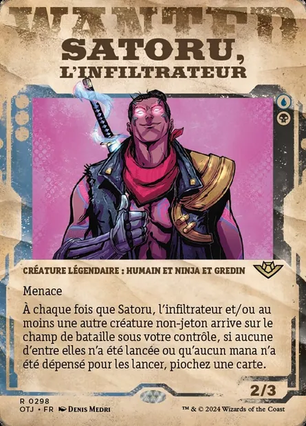 Satoru, l'infiltrateur, carte Magic OTJ 298 — extension Outlaws of Thunder Junction