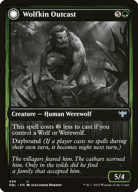Wolfkin Outcast // Wedding Crasher, Magic card DBL 496 — Innistrad: Double Feature set