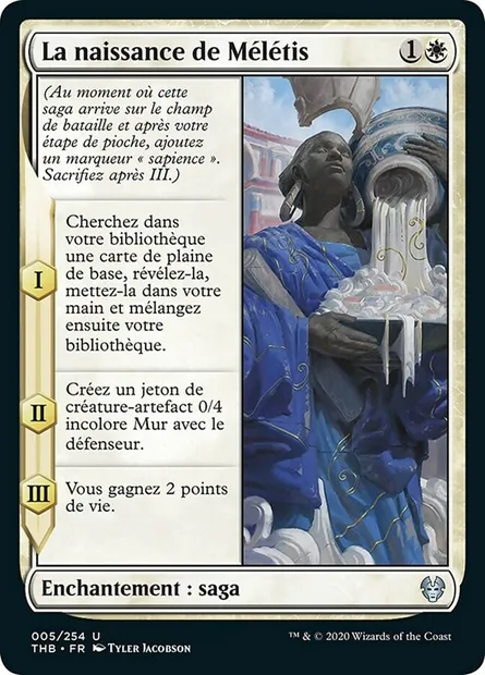 La naissance de Mélétis, carte Magic THB 5 — extension Theros Beyond Death