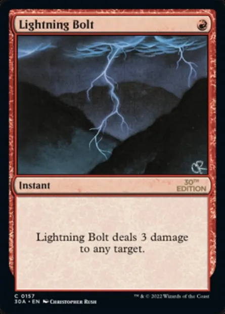 Lightning Bolt, Magic card 30A 157 — 30th Anniversary Edition set