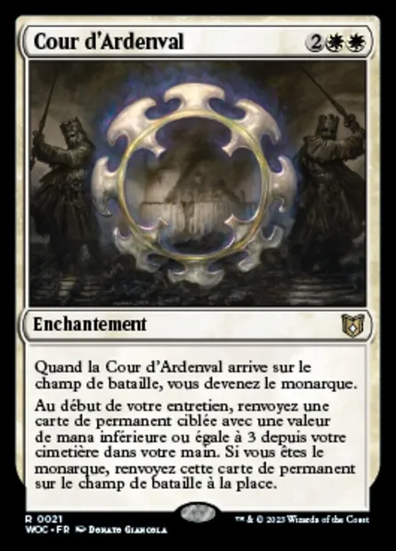 Cour d'Ardenval, carte Magic WOC 21 — extension Wilds of Eldraine Commander