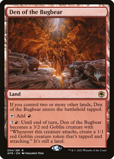 Den of the Bugbear, Magic card PAFR 254p — Adventures in the Forgotten Realms Promos set