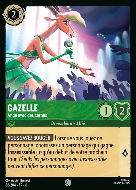 Gazelle - Ange avec des cornes, carte Disney Lorcana CH6-088 — extension La Mer Azurite