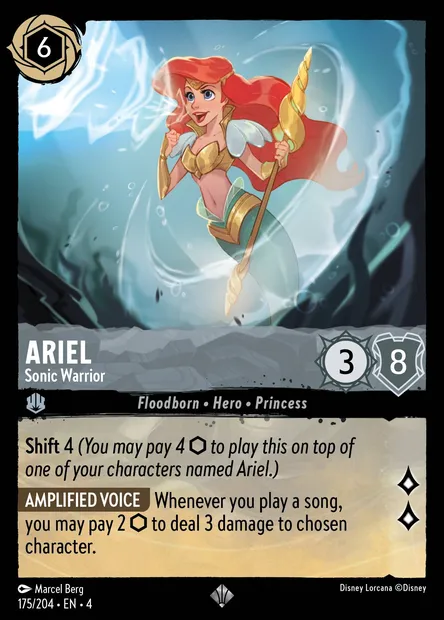 Ariel - Sonic Warrior, Disney Lorcana card CH4-175 — Ursula's Return set