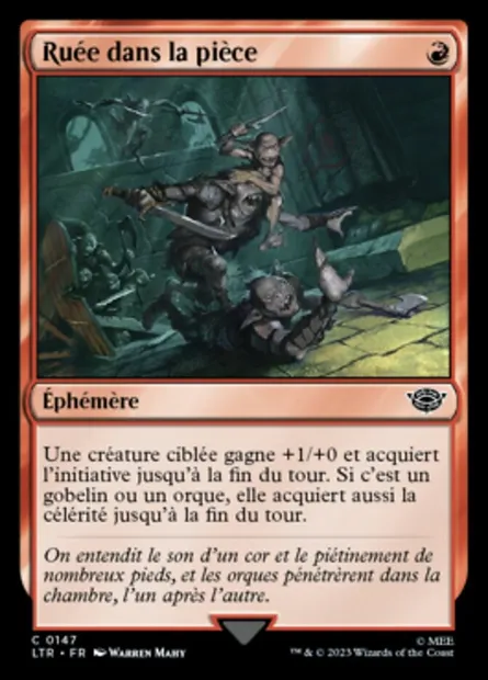 Ruée dans la pièce, carte Magic LTR 147 — extension Le Seigneur des Anneaux : chroniques de la Terre du Milieu