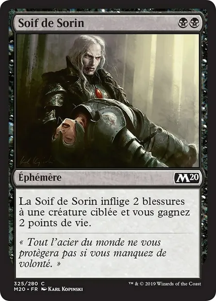 Soif de Sorin, carte Magic M20 325 — extension Core Set 2020