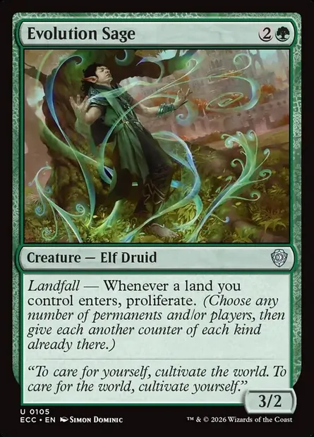 Evolution Sage, Magic card ECC 105 — Lorwyn Eclipsed Commander set