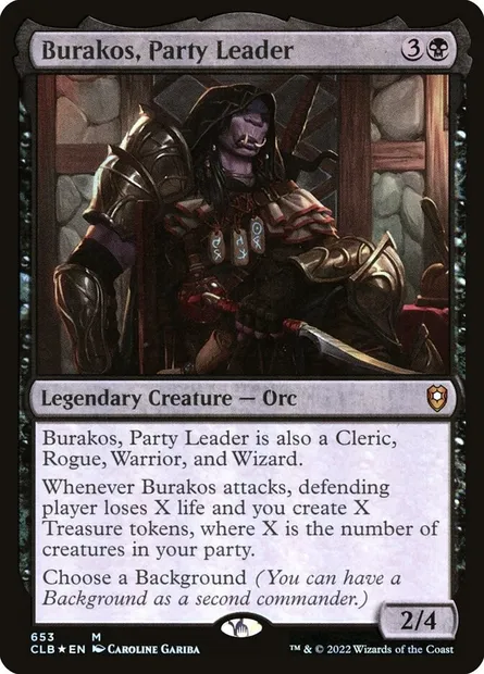 Burakos, Party Leader, Magic card CLB 653 — Commander Legends: Battle for Baldur's Gate set