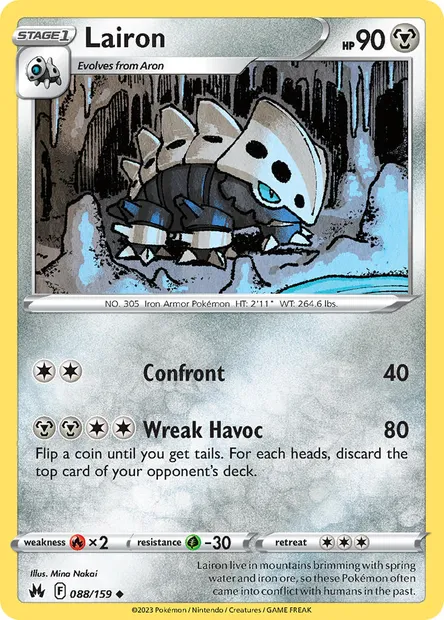 Lairon, Pokémon card CRZ 088 — Crown Zenith set